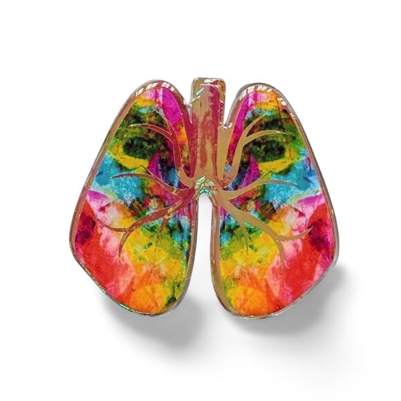 Lung Badge Reel | Handmade ID Holder Nurse Teacher Student Therapist Gift NWT - Picture 4 of 5